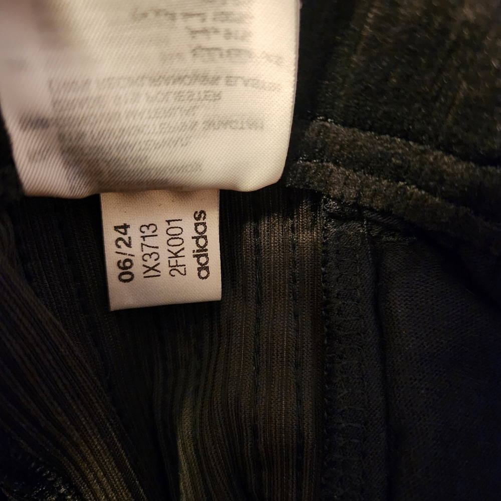 Adidas Tiro Cut 3-Stripes Velour Track Pants Black High Rise Velvet Corduroy L - Picture 11 of 11